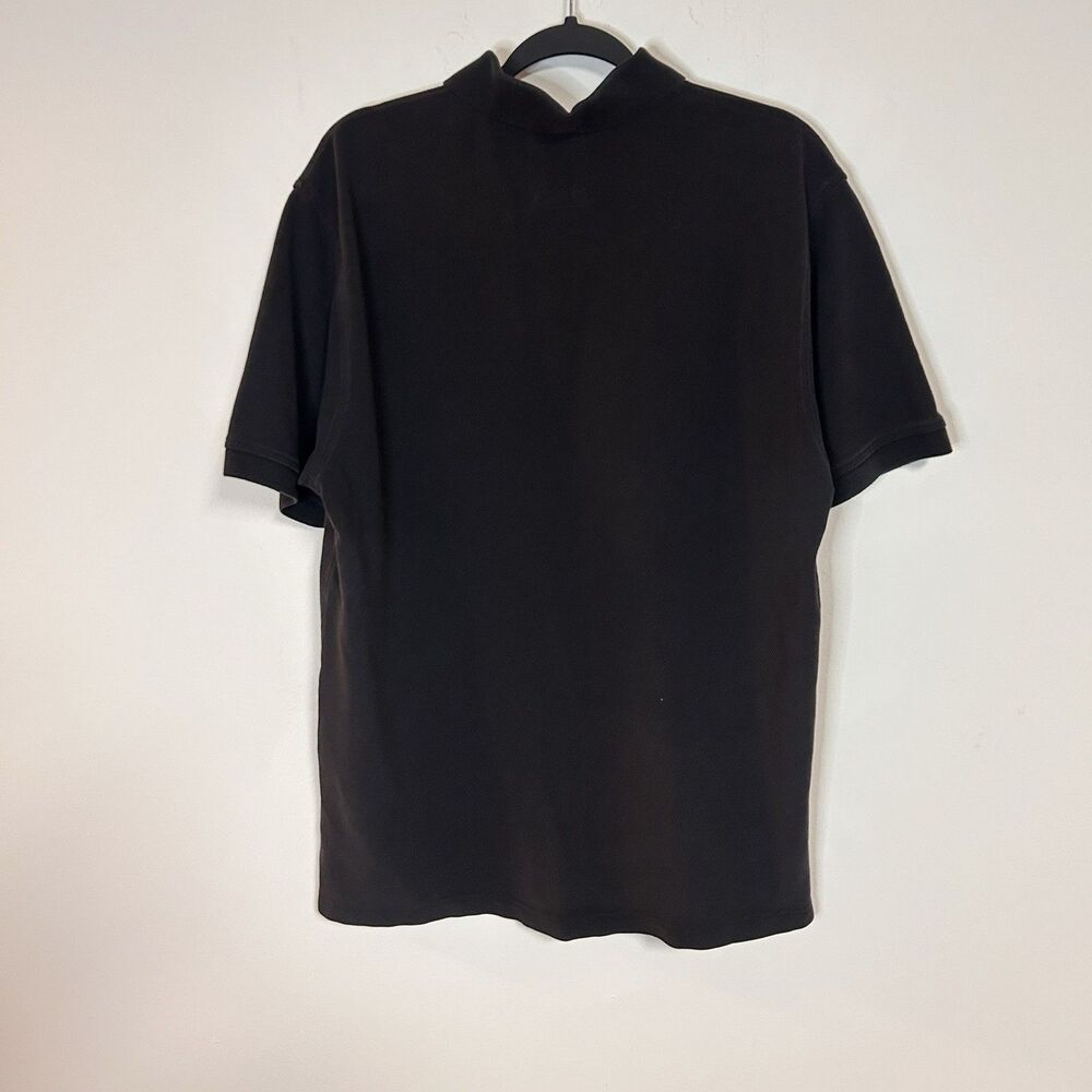 IZOD Saltwater Wash Polo Shirt Mens Large Black 100% Cotton Pocket - Picture 5 of 7
